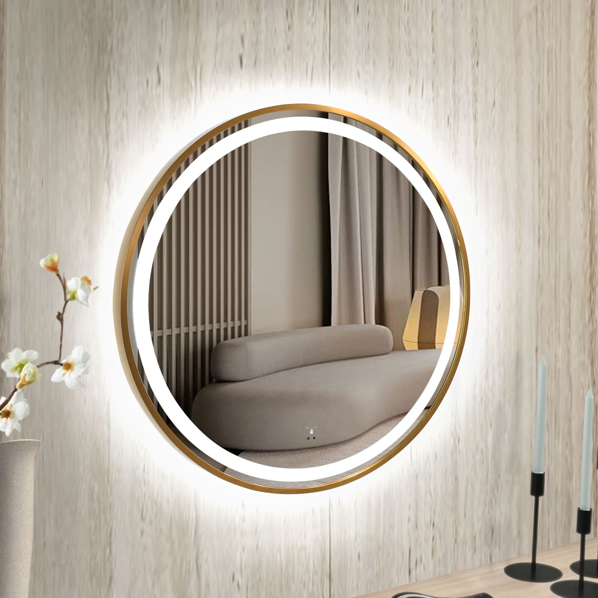 GLOREX LED MIRROR RD60A281IS-HSLED-GD 60CM