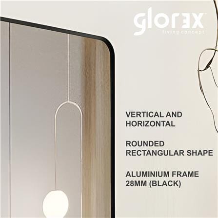 GLOREX ALUMINUM FRAME MIRROR RRM6080A282-BK 80x60CM