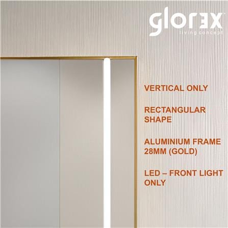 GLOREX LED MIRROR SR7090A281-HSLED-GD 90x70CM