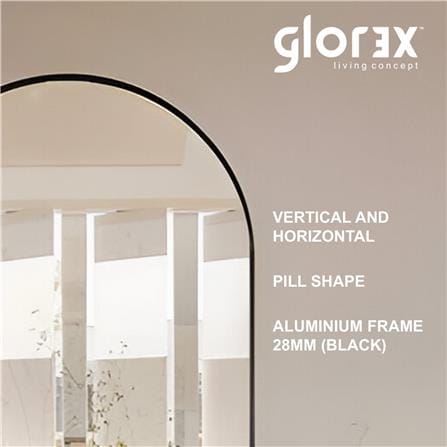 GLOREX MIRROR PLM5090A282 90X50CM BLACK