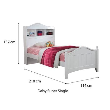 SNOOZELAND DAISY BEDFRAME SUPER SINGLE-WHT