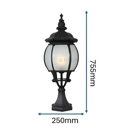 PRE-ORDER BRIGHT OBJECTIVES GATE LAMP 8803/S 755MM E27 BLACK