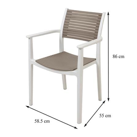 PLASTIC CHAIR SPRING VENITA LIGHT BROWN/WHITE [EXCLUSIVE FROM HOMEPRO THAILAND]