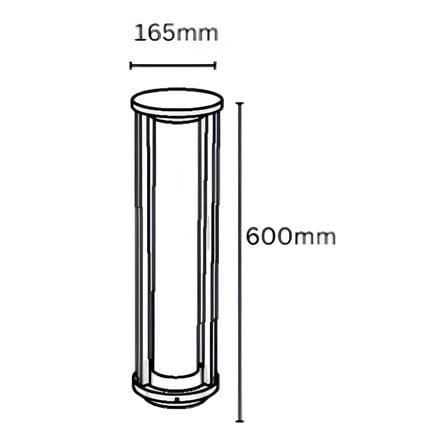 YETPLUS BOLLARD BL3312 H60 24W 3000K (WARM WHITE) STONE GREY 60CM