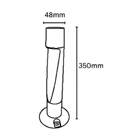 YETPLUS BOLLARD BL3318 H350 12W 3000K (WARM WHITE) STONE GREY