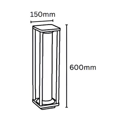 YETPLUS BOLLARD BL3311 H60 24W 3000K (WARM WHITE) STONE GREY 60CM