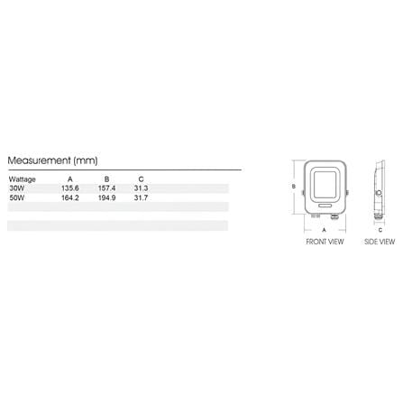 YETPLUS ECO LED FLOODLIGHT JD6127 30W SENSOR 3000K (WARM WHITE)
