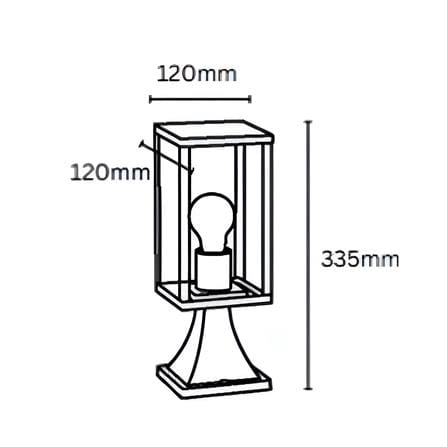 YETPLUS GATE LAMP G3309 H335 E27 STONE GREY