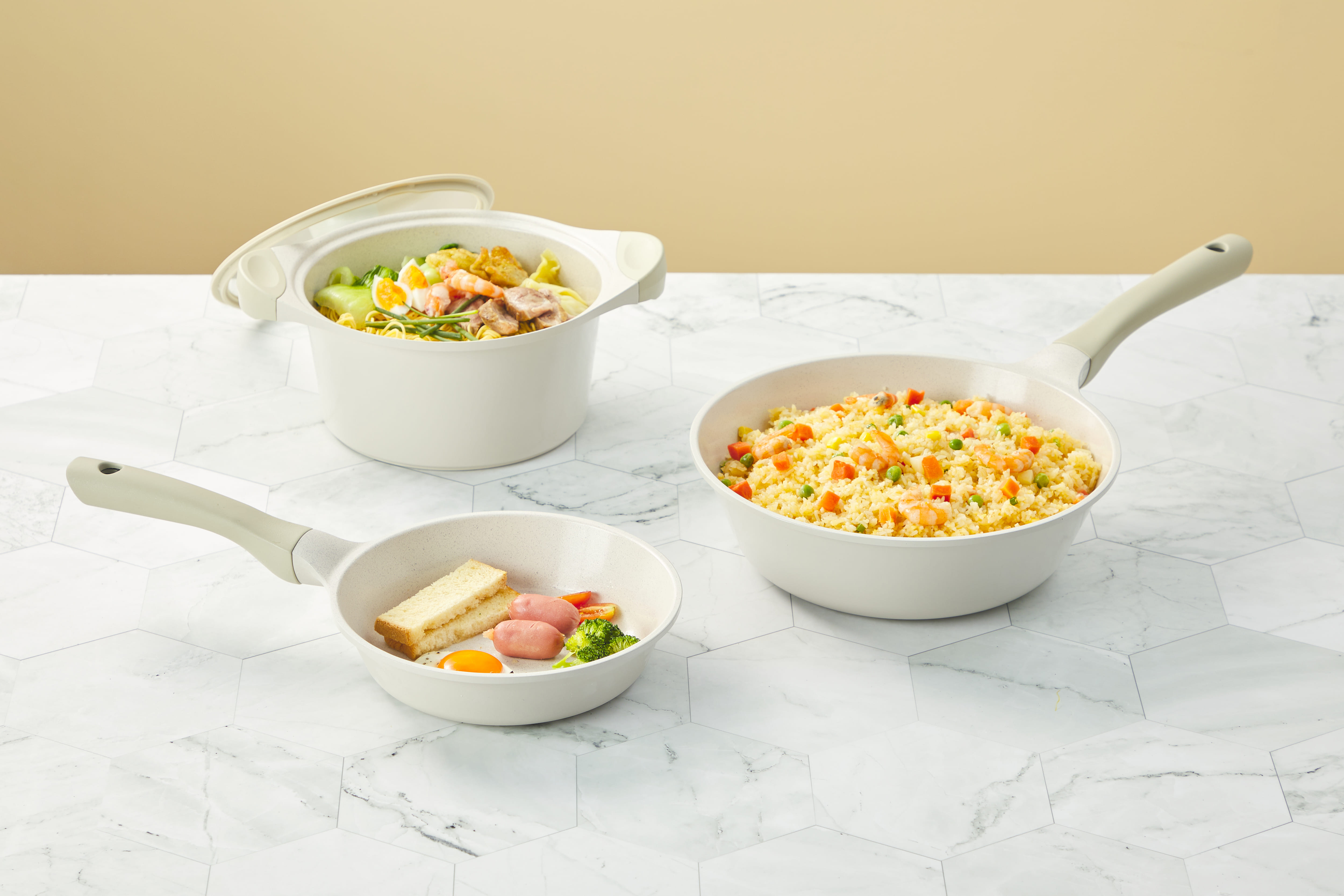 INOCHI OMI SIMPLE MARBLE DEEP FRYING PAN 28CM