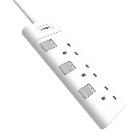 PHILIPS 3G2M TRAILING SOCKET C/W NEON/SURGE CHP3133BA/68 WHITE