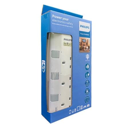 PHILIPS 3G2M TRAILING SOCKET C/W NEON/SURGE CHP3133BA/68 WHITE