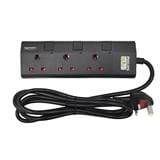 PHILIPS 3G2M TRAILING SOCKET C/W NEON/SURGE CHP3133BA/68 BLACK