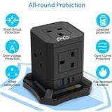ENCO 5 GANG 2 USB + 1 TYPE C VERTICAL POWER SOCKET CT-ENCO3U5K BLACK