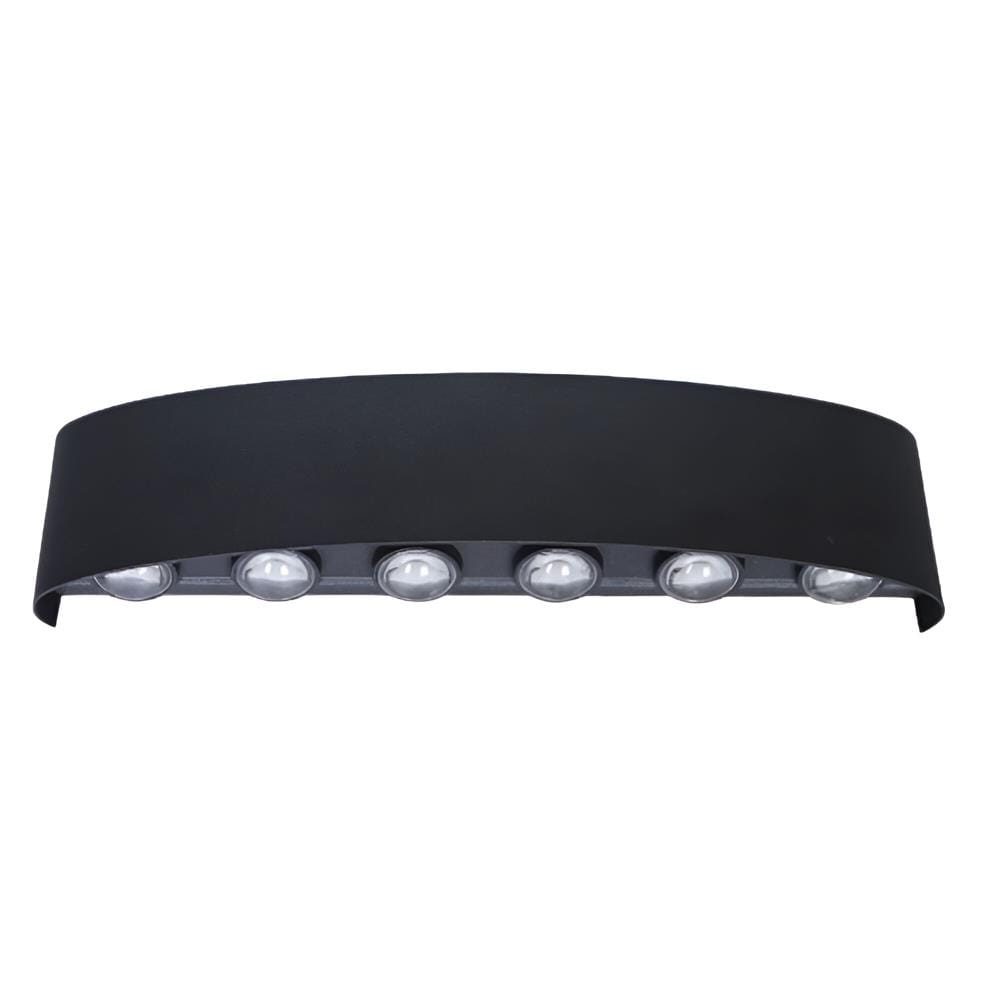 YETPLUS WALL OUTDOOR W7000-12 2x6W WARM WHITE (3000K) GLITTERING BLACK