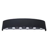 YETPLUS WALL OUTDOOR W7000-12 2x6W WARM WHITE (3000K) GLITTERING BLACK