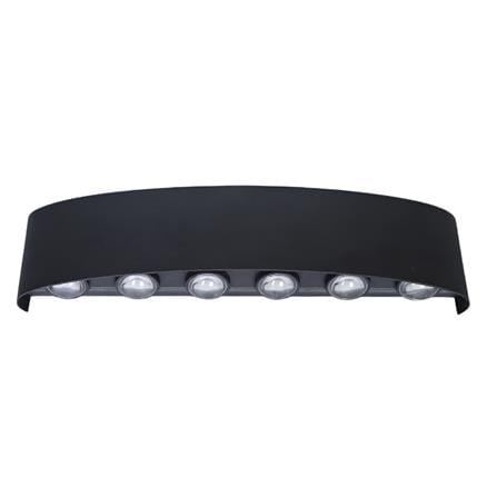 YETPLUS WALL OUTDOOR W7000-12 2x6W WARM WHITE (3000K) GLITTERING BLACK