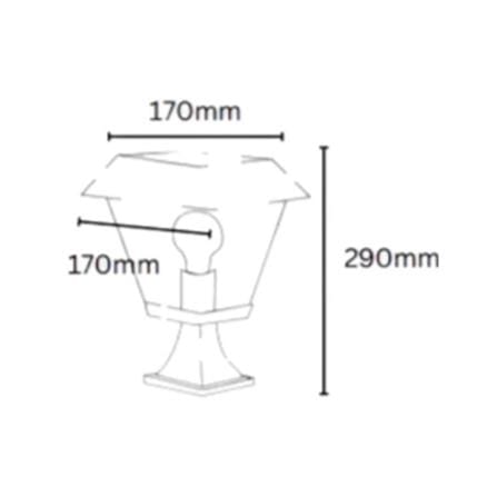 YETPLUS GATE LAMP G3303-S E27 STONE GREY