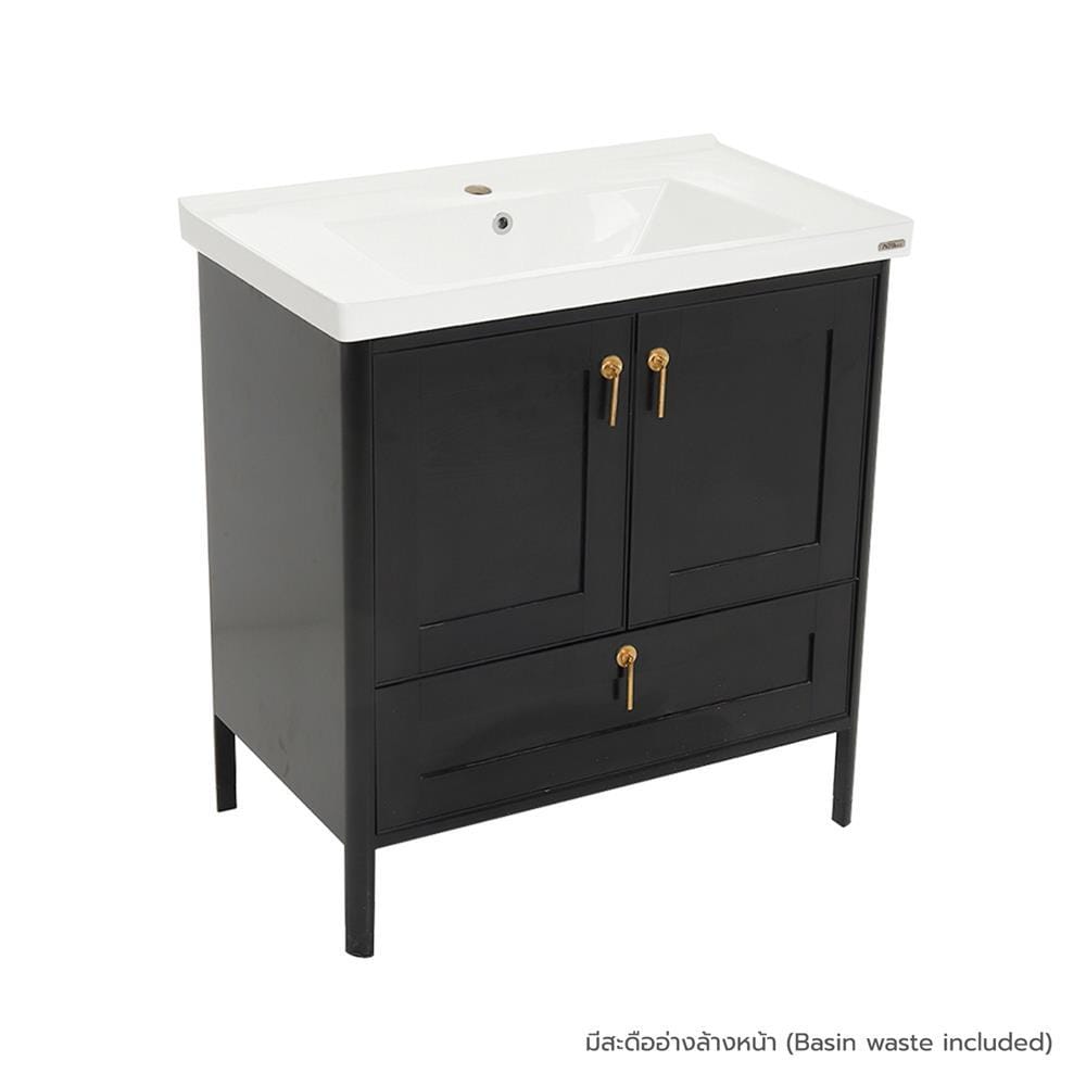 VANITY WASHBASIN WITH CABINET MOYA A194 BLACK [EXCLUSIVE FROM HOMEPRO THAILAND]