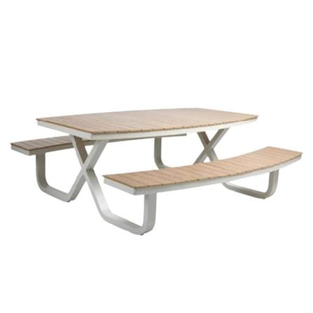 6-SEAT PATIO BENCH SET BENETTA MIRALY WHITE [EXCLUSIVE FROM HOMEPRO THAILAND]