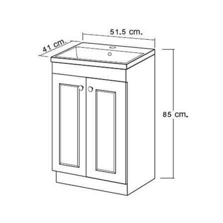 VANITY WASHBASIN WITH CABINET MOYA VC-15017 WHITE [EXCLUSIVE FROM HOMEPRO THAILAND]