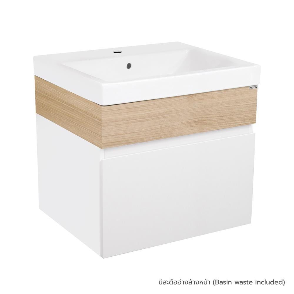 VANITY WASHBASIN AND CABINET MOYA PZMY-005 WHITE-OAK [EXCLUSIVE FROM HOMEPRO THAILAND]