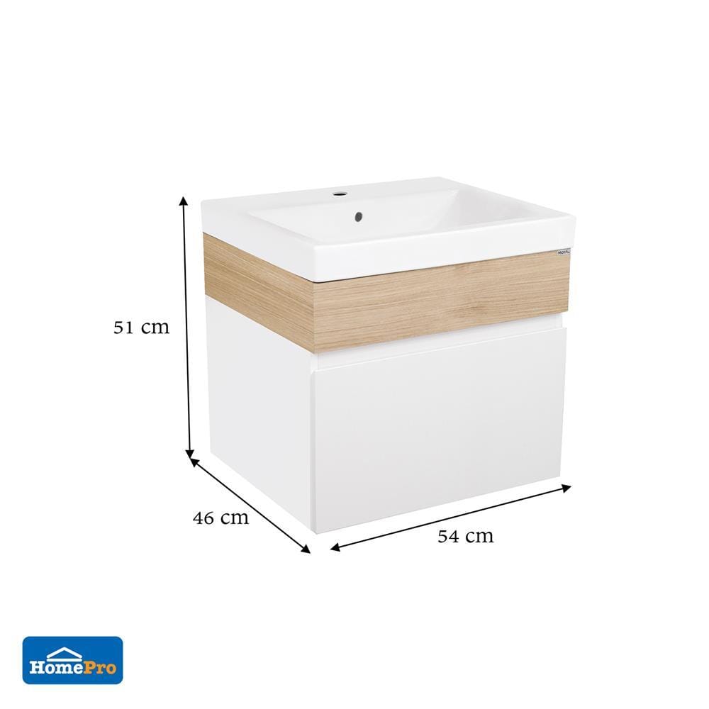 VANITY WASHBASIN AND CABINET MOYA PZMY-005 WHITE-OAK [EXCLUSIVE FROM HOMEPRO THAILAND]