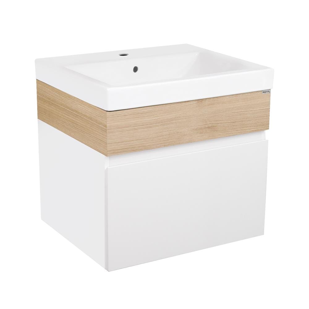 VANITY WASHBASIN AND CABINET MOYA PZMY-005 WHITE-OAK [EXCLUSIVE FROM HOMEPRO THAILAND]