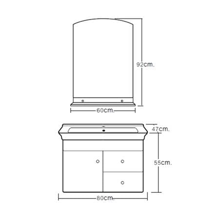 VANITY WASHBASIN WITH CABINET MOYA VC-11008 WHITE [EXCLUSIVE FROM HOMEPRO THAILAND]