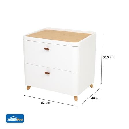 CHEST OF 2 DRAWERS STACKO JOIN 52X40X50.5CM WHITE [EXCLUSIVE FROM HOMEPRO THAILAND]