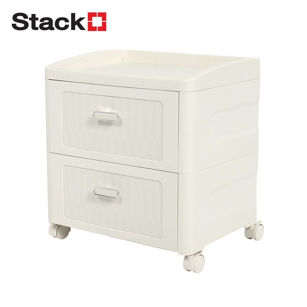 2-TIER DRAWER UNIT STACKO BOLLY 41.7X32X44.5CM WHITE [EXCLUSIVE FROM HOMEPRO THAILAND]