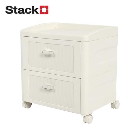 2-TIER DRAWER UNIT STACKO BOLLY 41.7X32X44.5CM WHITE [EXCLUSIVE FROM HOMEPRO THAILAND]
