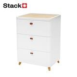 CHEST OF 3 DRAWERS WITH WOODEN LEGS STACKO JOIN 52X40X70.5CM WHITE [EXCLUSIVE FROM HOMEPRO THAILAND]