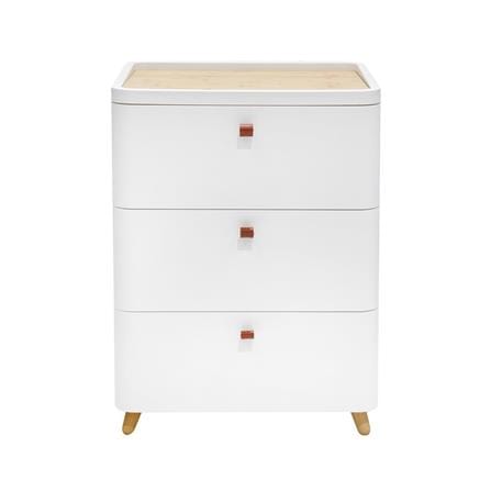 CHEST OF 3 DRAWERS WITH WOODEN LEGS STACKO JOIN 52X40X70.5CM WHITE [EXCLUSIVE FROM HOMEPRO THAILAND]