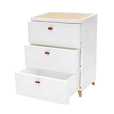 CHEST OF 3 DRAWERS WITH WOODEN LEGS STACKO JOIN 52X40X70.5CM WHITE [EXCLUSIVE FROM HOMEPRO THAILAND]