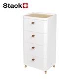 CHEST OF 4 DRAWERS WITH WOODEN LEGS STACKO JOIN 42X32X81.5CM WHITE