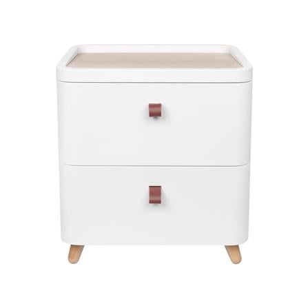 CHEST OF 2 DRAWERS WITH WOODEN LEGS STACKO JOIN 42X32X46CM WHITE