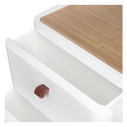 CHEST OF 2 DRAWERS WITH WOODEN LEGS STACKO JOIN 42X32X46CM WHITE