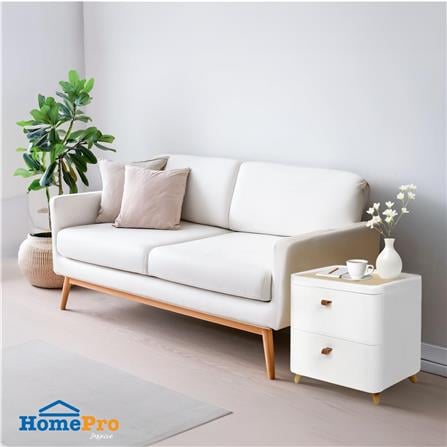 CHEST OF 2 DRAWERS WITH WOODEN LEGS STACKO JOIN 42X32X46CM WHITE