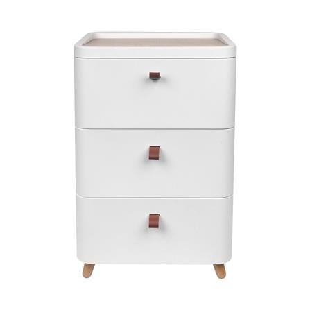 CHEST OF 3 DRAWERS WITH WOODEN LEGS STACKO JOIN 42X32X64CM WHITE