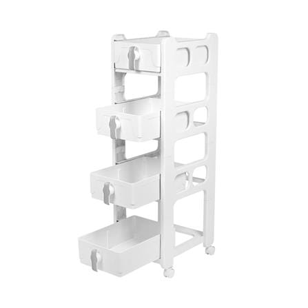 4-TIER DRAWER UNIT STACKO VIVE 29X39X103CM WHITE [EXCLUSIVE FROM HOMEPRO THAILAND]