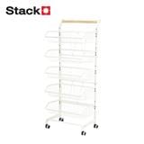5-TIER UTILITY CART WITH CASTERS STACKO SUPER 42X32X105CM WHITE [EXCLUSIVE FROM HOMEPRO THAILAND]