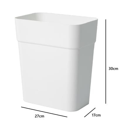 DUSTBIN SQUARE ACCO 10L WHITE