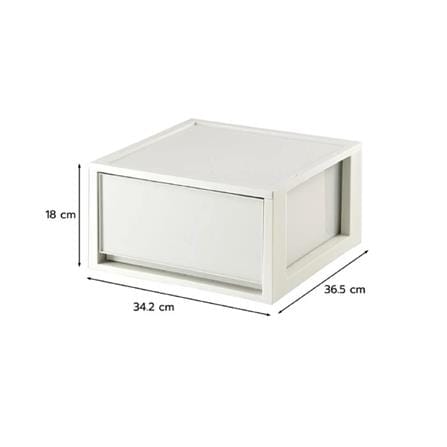 DRAWER BOX STACKO CIRCULAR SIZE L 34.2X36.5X18CM GREY