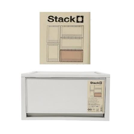 DRAWER BOX STACKO CIRCULAR SIZE L 34.2X36.5X18CM GREY