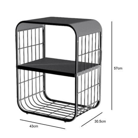 2-TIER SHELF MELLOW 43X30.5X57CM GREY