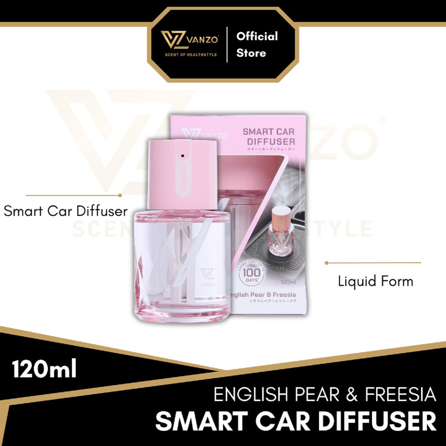 VANZO SMART CAR DIFFUSER ENGLISH PEAR & FREESIA 120ML
