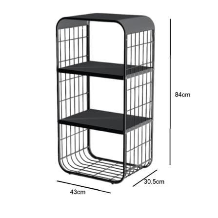 3-TIER SHELF MELLOW 43X30.5X84CM GREY