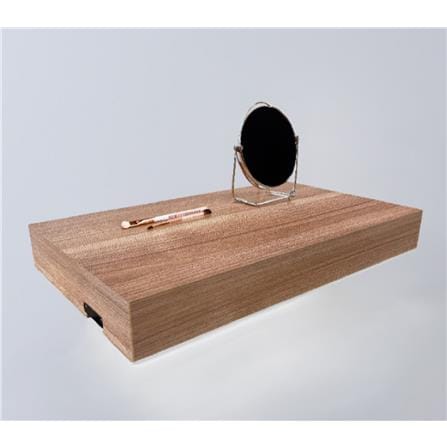 FLOATING SHLEF+LED 40X24X5CM DARK WALNUT