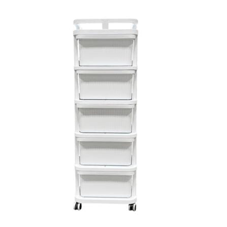 5-TIER DRAWER UNIT STACKO CART 35X38.5X104CM WHITE