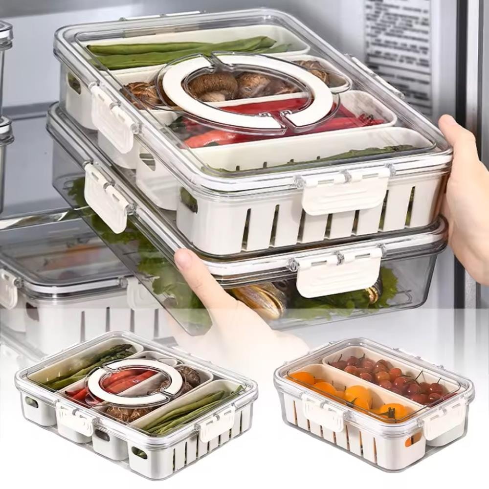 FRIDGE STORAGE BOX WITH 2 COMPARTMENT 1000ML
